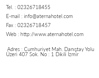 Hotel Aterna iletiim bilgileri